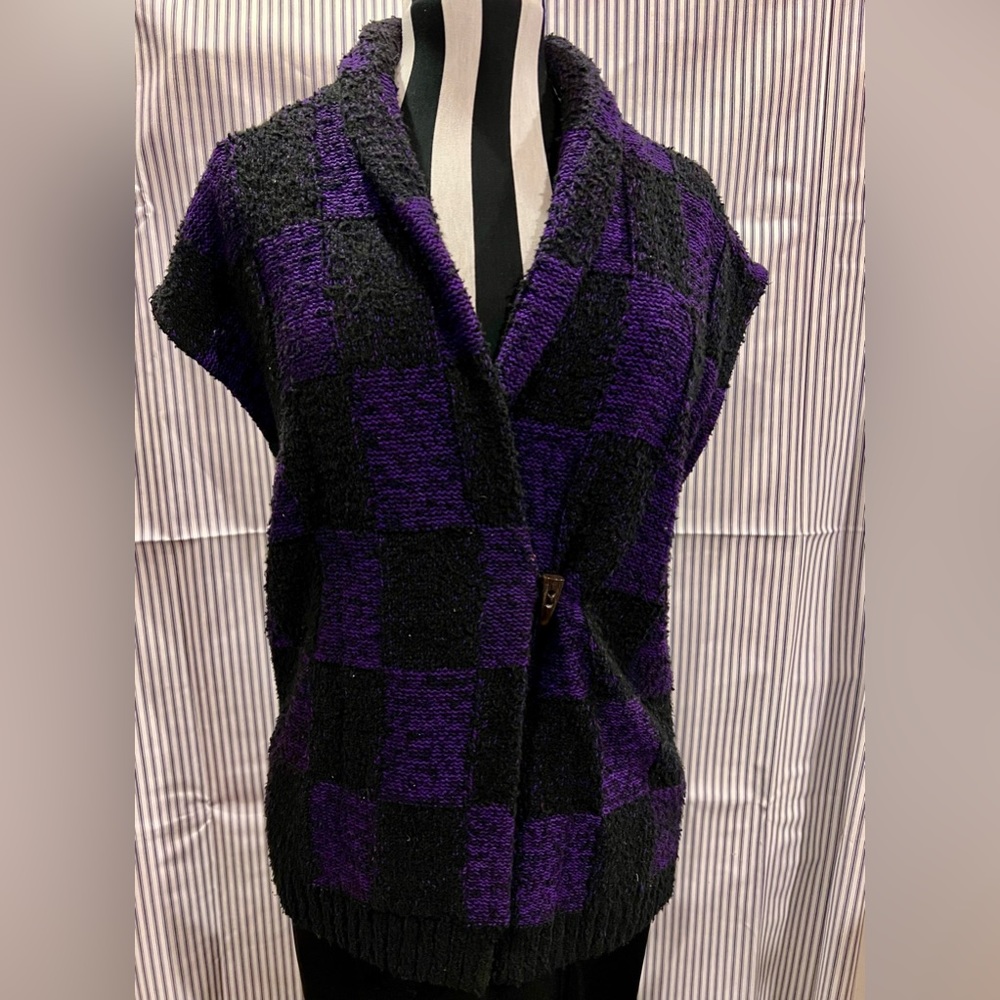 Knit nubby cotton vest, L